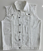 Veste à patchs blanche de marque Jeans - taille L - Metalvest