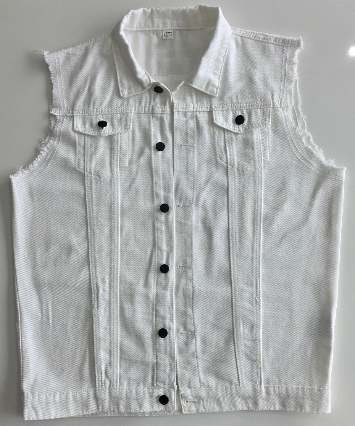 Veste à patchs blanche de marque Jeans - taille L - Metalvest
