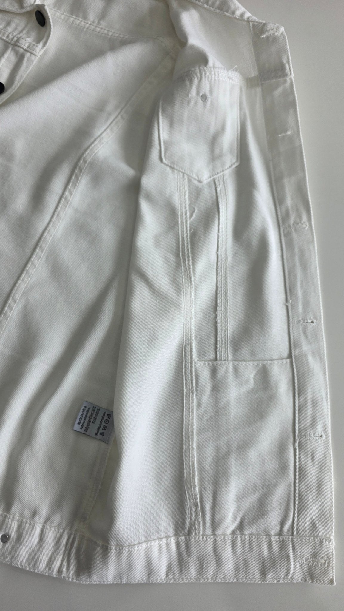 Veste à patchs blanche de marque Jeans - taille L - Metalvest