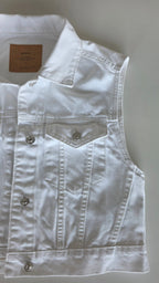 Veste à patchs blanche de marque Stradivarius - tailles S et M - Metalvest