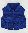Veste à patchs bleu violet de marque Tezenis - taille L - Metalvest
