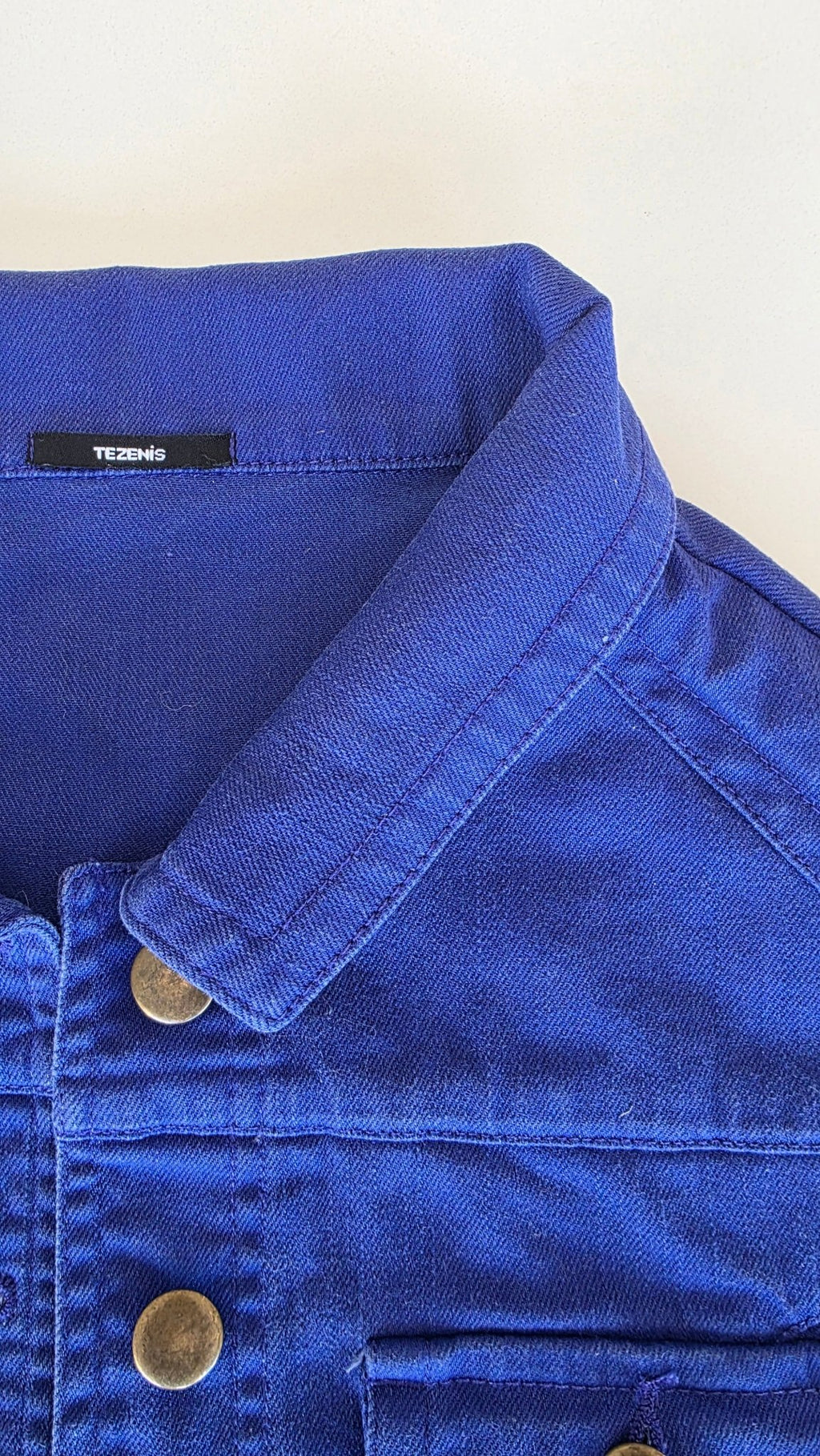 Veste à patchs bleu violet de marque Tezenis - taille L - Metalvest