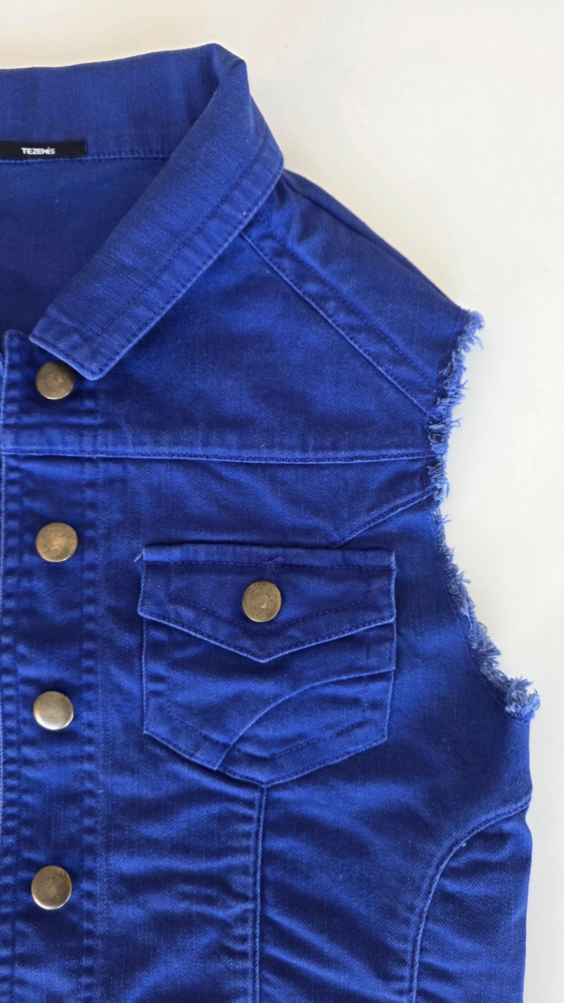 Veste à patchs bleu violet de marque Tezenis - taille L - Metalvest