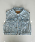 Veste à patchs bleue ciel de marque Stradivarius - taille S - Metalvest