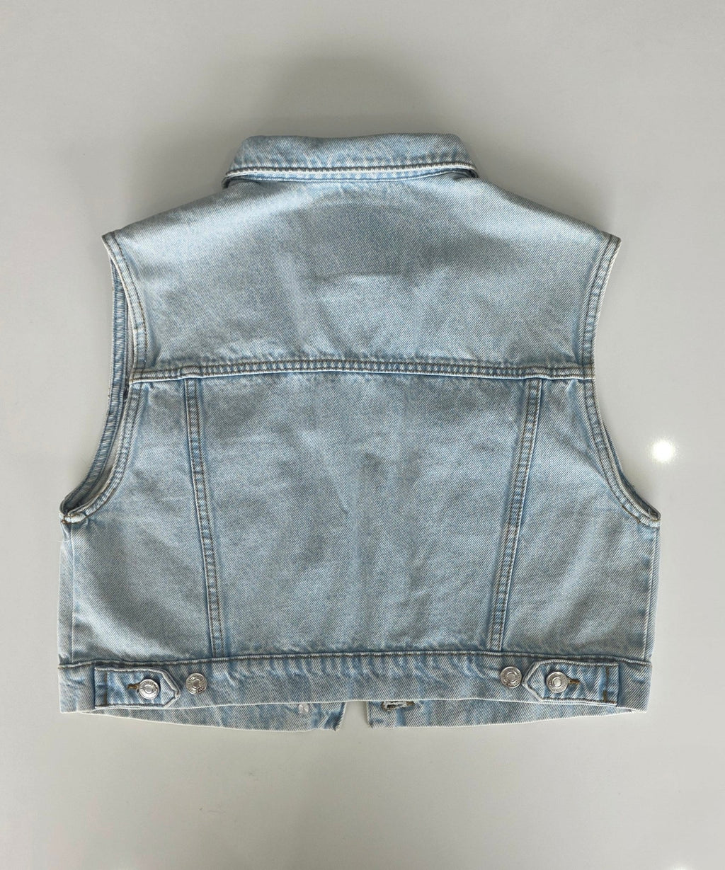 Veste à patchs bleue ciel de marque Stradivarius - taille S - Metalvest
