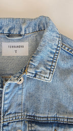 Veste à patchs bleue clair de marque Terranova - taille S - Metalvest