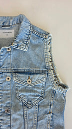 Veste à patchs bleue clair de marque Terranova - taille S - Metalvest