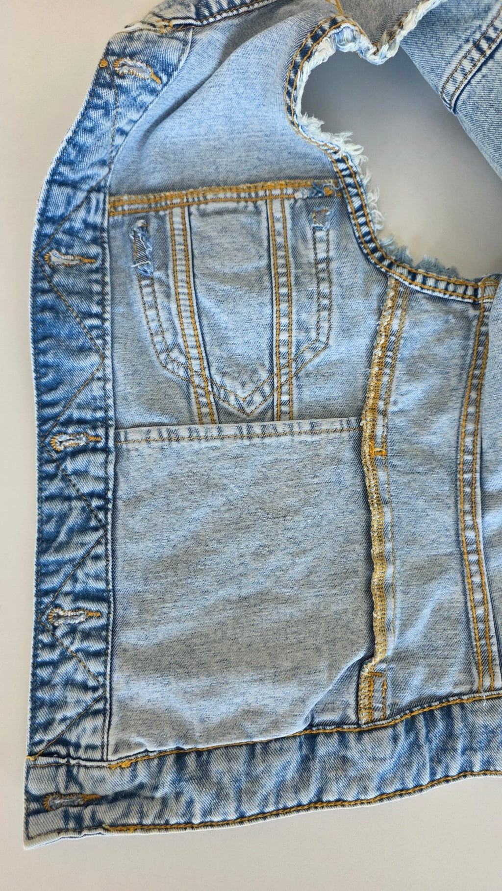 Veste à patchs bleue clair de marque Terranova - taille S - Metalvest