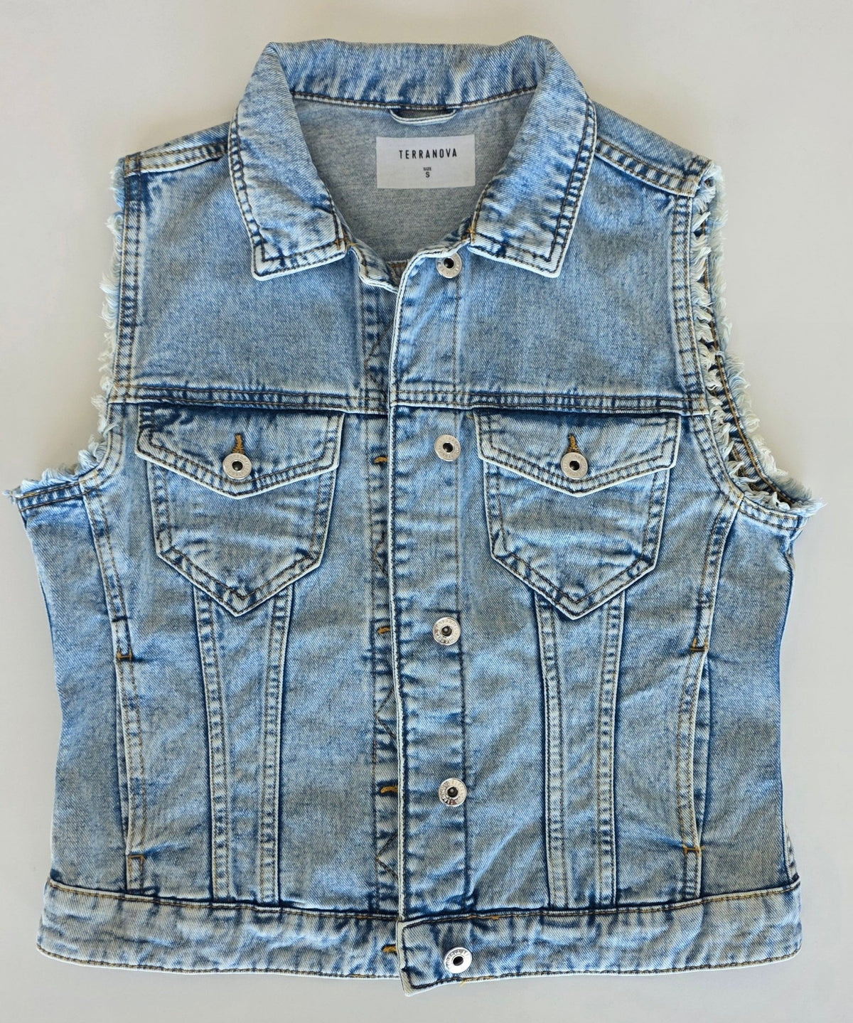 Veste à patchs bleue clair de marque Terranova - taille S - Metalvest