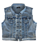 Veste à patchs bleue clair de marque Vila - taille L - Metalvest