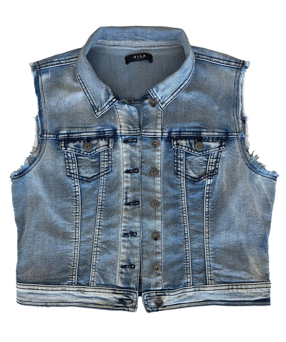 Veste à patchs bleue clair de marque Vila - taille L - Metalvest