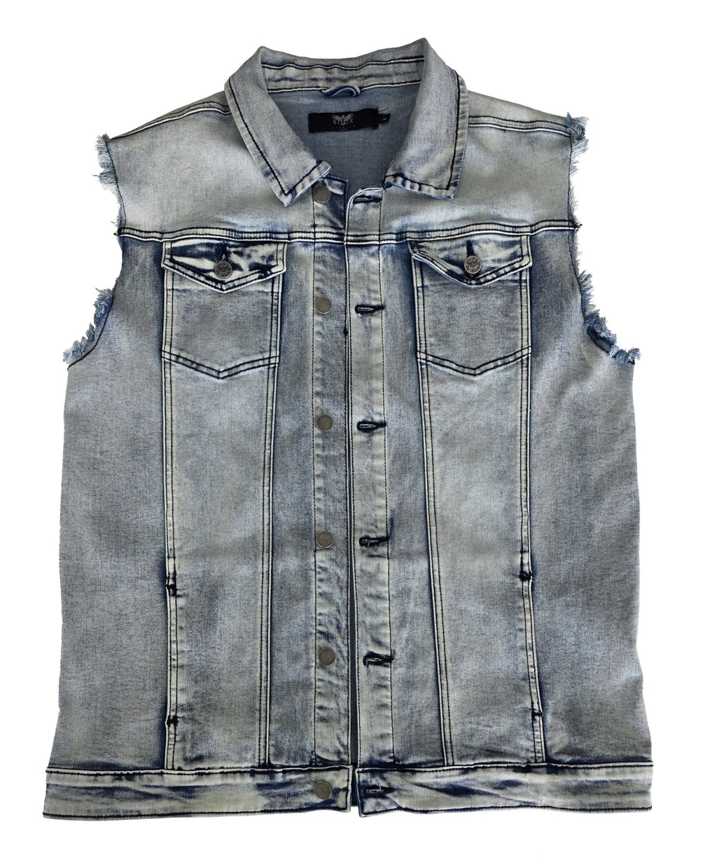 Veste à patchs bleue claire de marque Black Premium - tailles S à 3XL - Metalvest