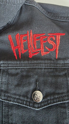 Veste à patchs customisée de marque Hellfest 2024 - tailles S à 2XL - Metalvest