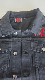 Veste à patchs customisée de marque Hellfest 2024 - tailles S à 2XL - Metalvest