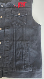 Veste à patchs customisée de marque Hellfest 2024 - tailles S à 2XL - Metalvest
