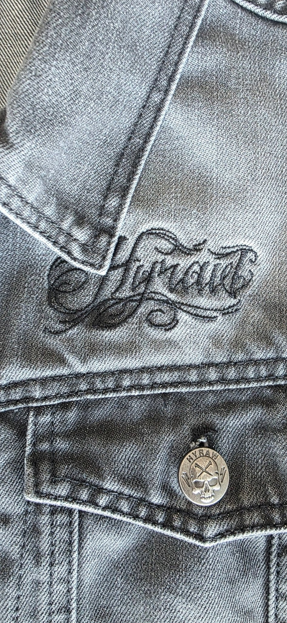 Veste à patchs grise de marque Hyraw - taille XL - Metalvest