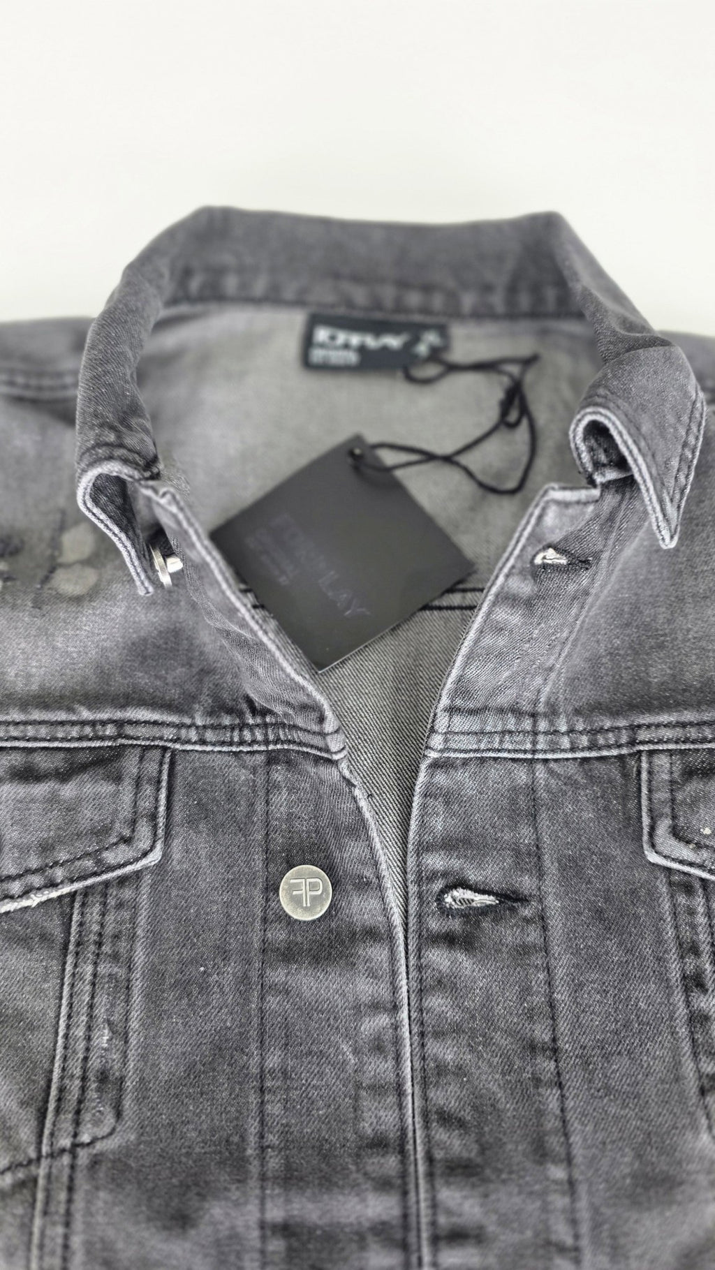 Veste à patchs grise "destroyed" (mais neuve !) de marque Forplay - tailles S à 2XL - Metalvest