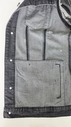 Veste à patchs grise "destroyed" (mais neuve !) de marque Forplay - tailles S à 2XL - Metalvest
