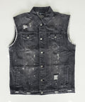 Veste à patchs grise "destroyed" (mais neuve !) de marque Forplay - tailles S à 2XL - Metalvest