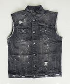 Veste à patchs grise "destroyed" (mais neuve !) de marque Forplay - tailles S à 2XL - Metalvest