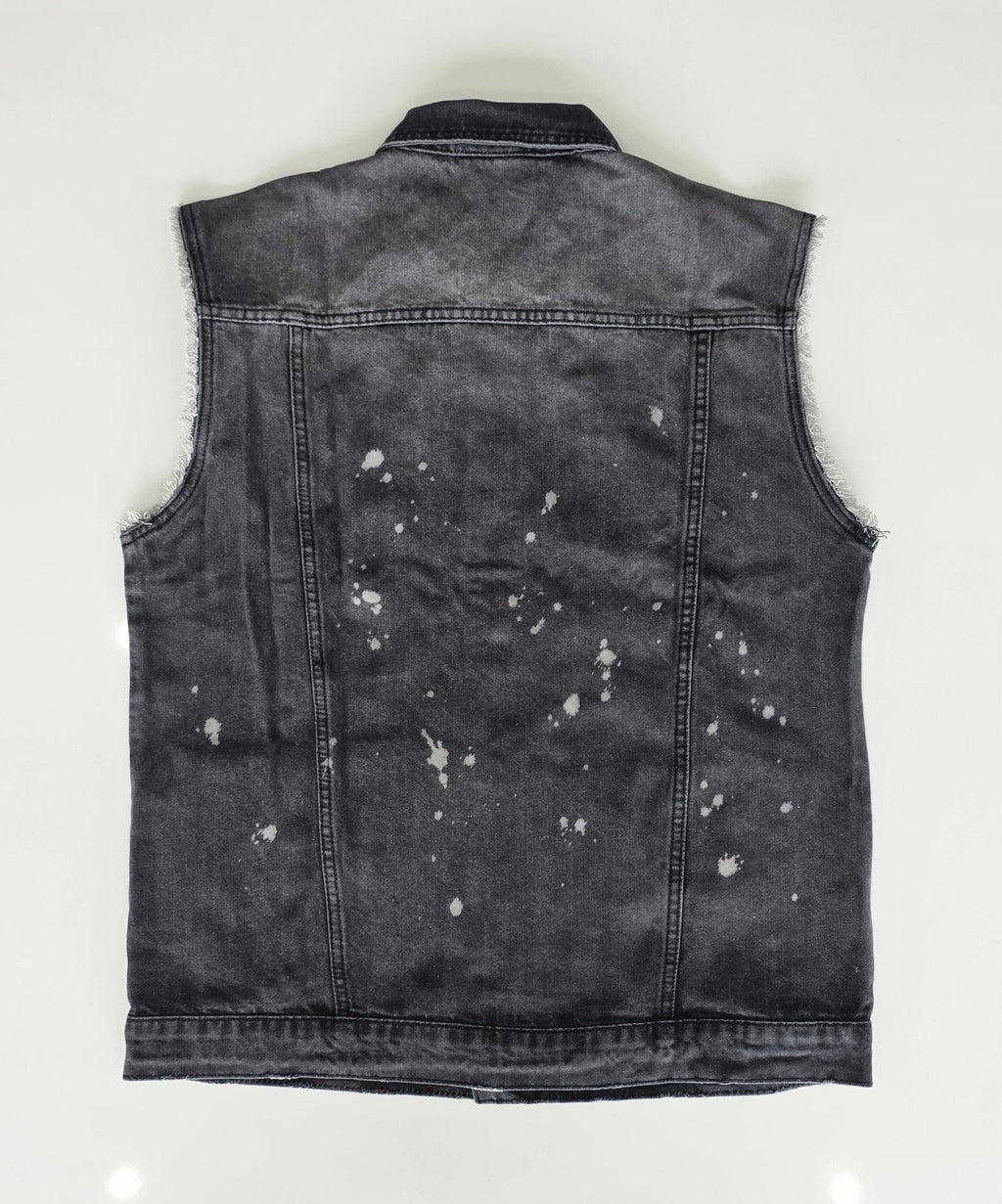 Veste à patchs grise "destroyed" (mais neuve !) de marque Forplay - tailles S à 2XL - Metalvest