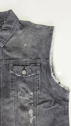 Veste à patchs grise "destroyed" (mais neuve !) de marque Forplay - tailles S à 2XL - Metalvest