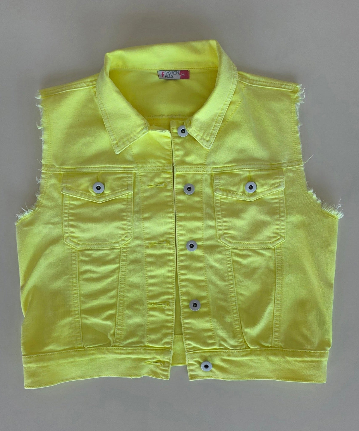 Veste à patchs jaune de marque Fashion Pills - taille M - Metalvest