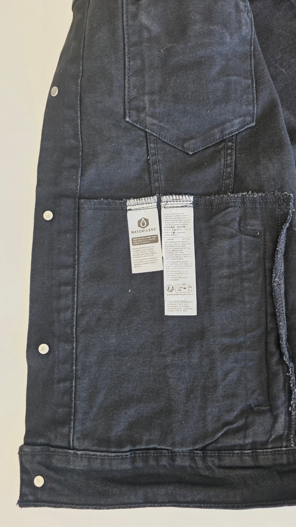 Veste à patchs noire de marque Levi Strauss - taille XL - Metalvest