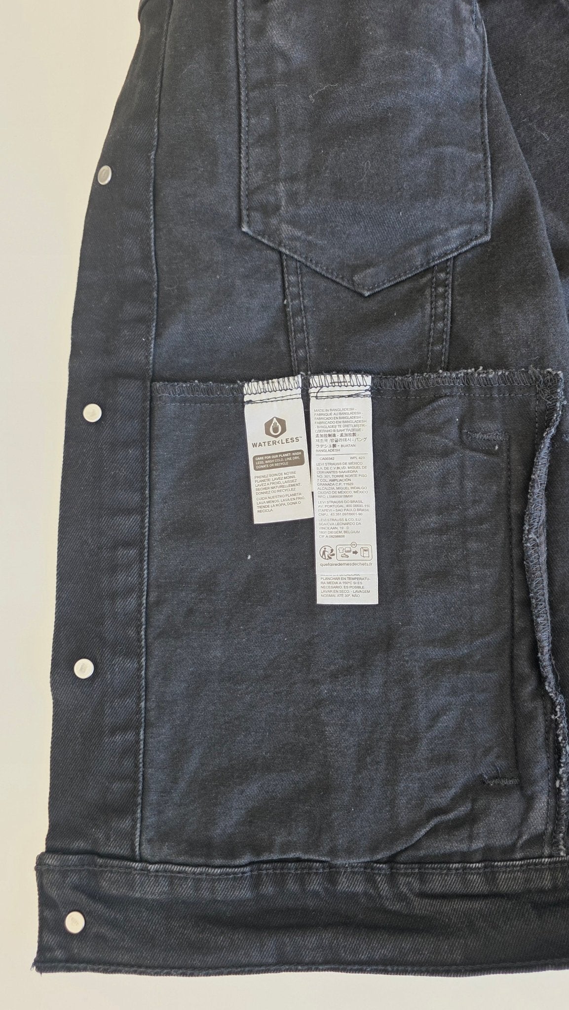 Veste à patchs noire de marque Levi Strauss - taille XL - Metalvest
