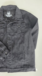 Veste à patchs noire de marque Pull The Plug - taille XL - Metalvest