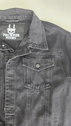 Veste à patchs noire de marque Pull The Plug - taille XL - Metalvest