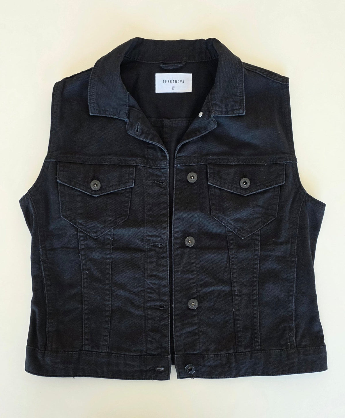 Veste à patchs noire de marque Terranova - tailles M, L ou XL - Metalvest