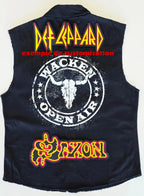 Veste à patchs noire de marque Wacken Open Air 2026 - taille L - Metalvest