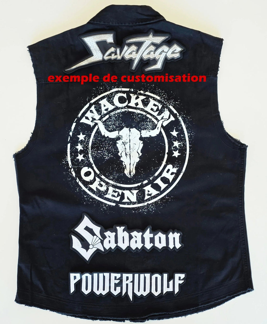 Veste à patchs noire de marque Wacken Open Air 2026 - taille L - Metalvest