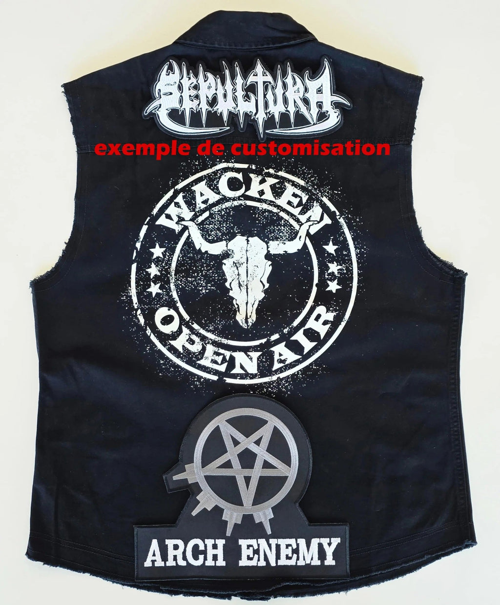 Veste à patchs noire de marque Wacken Open Air 2026 - taille L - Metalvest