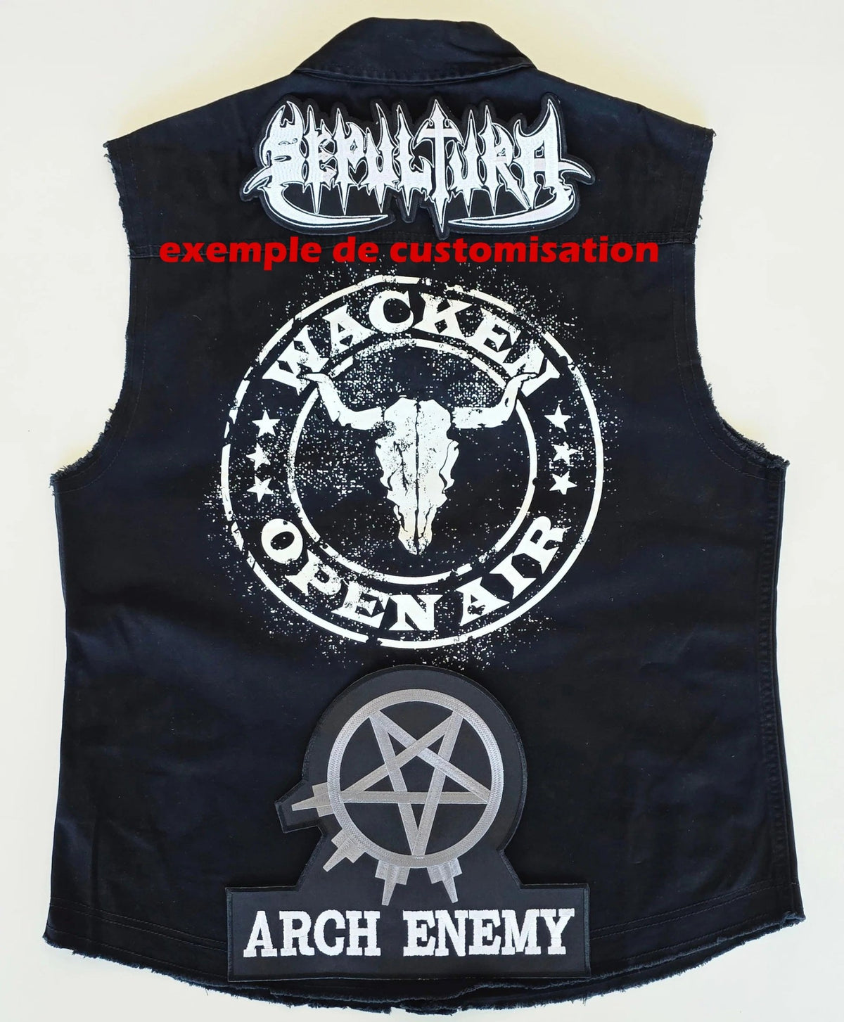 Veste à patchs noire de marque Wacken Open Air 2026 - taille L - Metalvest