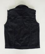 Veste à patchs noire femmes de marque Black Premium avec clous - tailles XL et 2XL - Metalvest