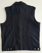 Veste à patchs noire femmes de marque Black Premium avec clous - tailles XL et 2XL - Metalvest