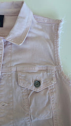 Veste à patchs rose pâle de marque Benetton - taille S - Metalvest