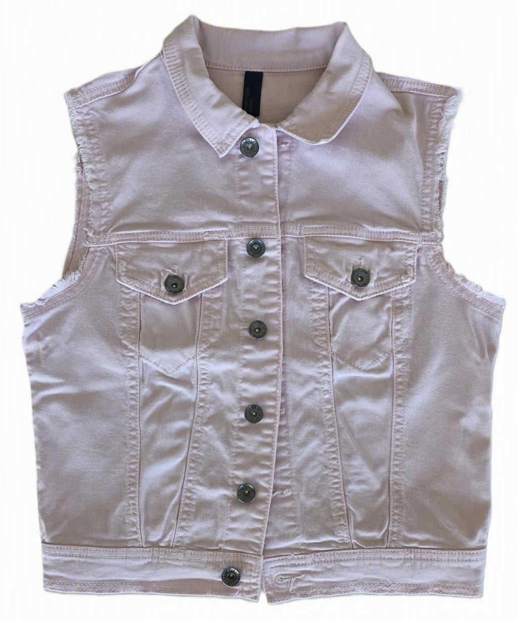 Veste à patchs rose pâle de marque Benetton - taille S - Metalvest