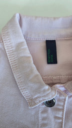 Veste à patchs rose pâle de marque Benetton - taille S - Metalvest