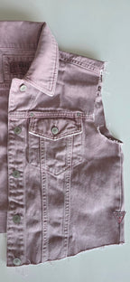 Veste à patchs rose pâle de marque Guess - taille S - Metalvest
