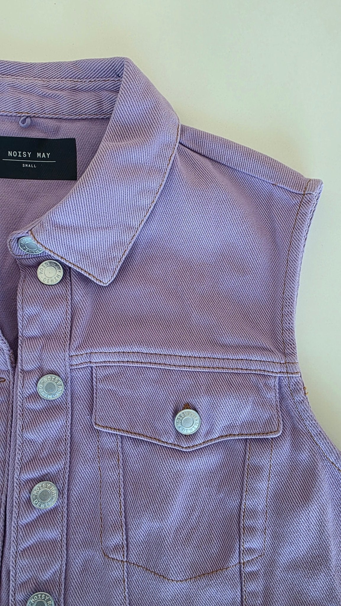 Veste à patchs rose pâle de marque Noisy Way - taille S - Metalvest