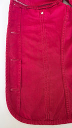 Veste à patchs rouge bordeaux de marque New Penny - taille L - Metalvest