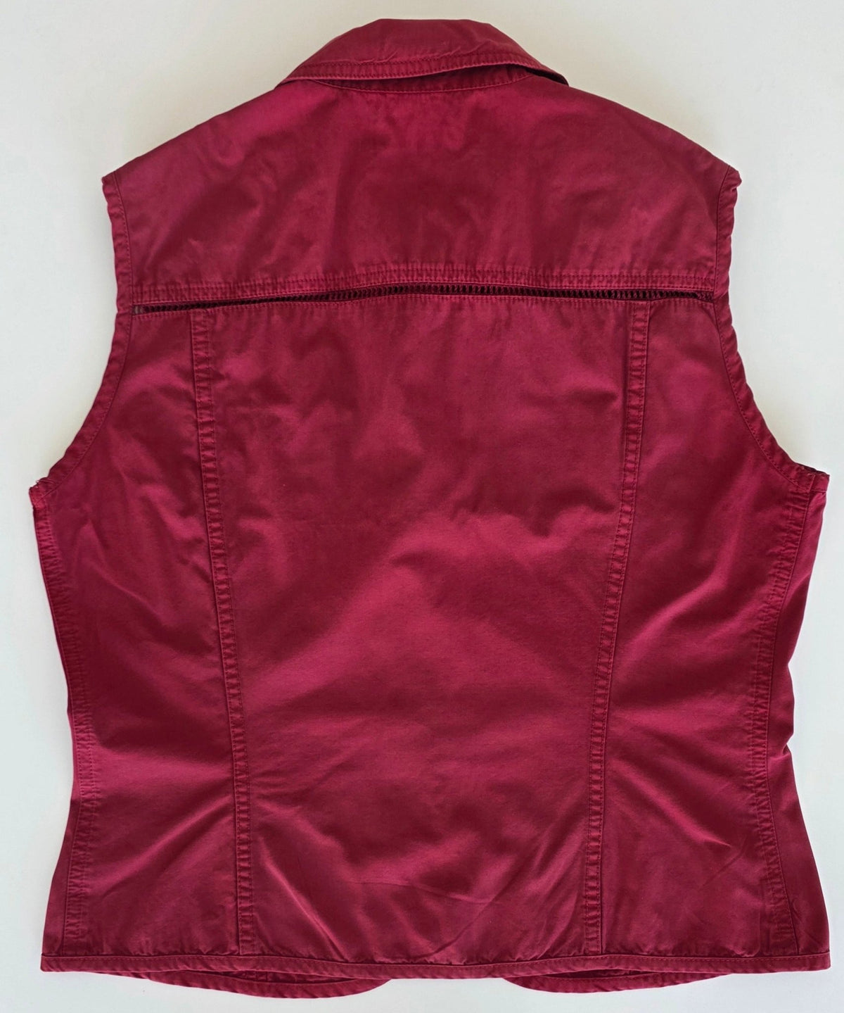 Veste à patchs rouge bordeaux de marque New Penny - taille L - Metalvest