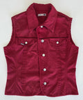 Veste à patchs rouge bordeaux de marque New Penny - taille L - Metalvest