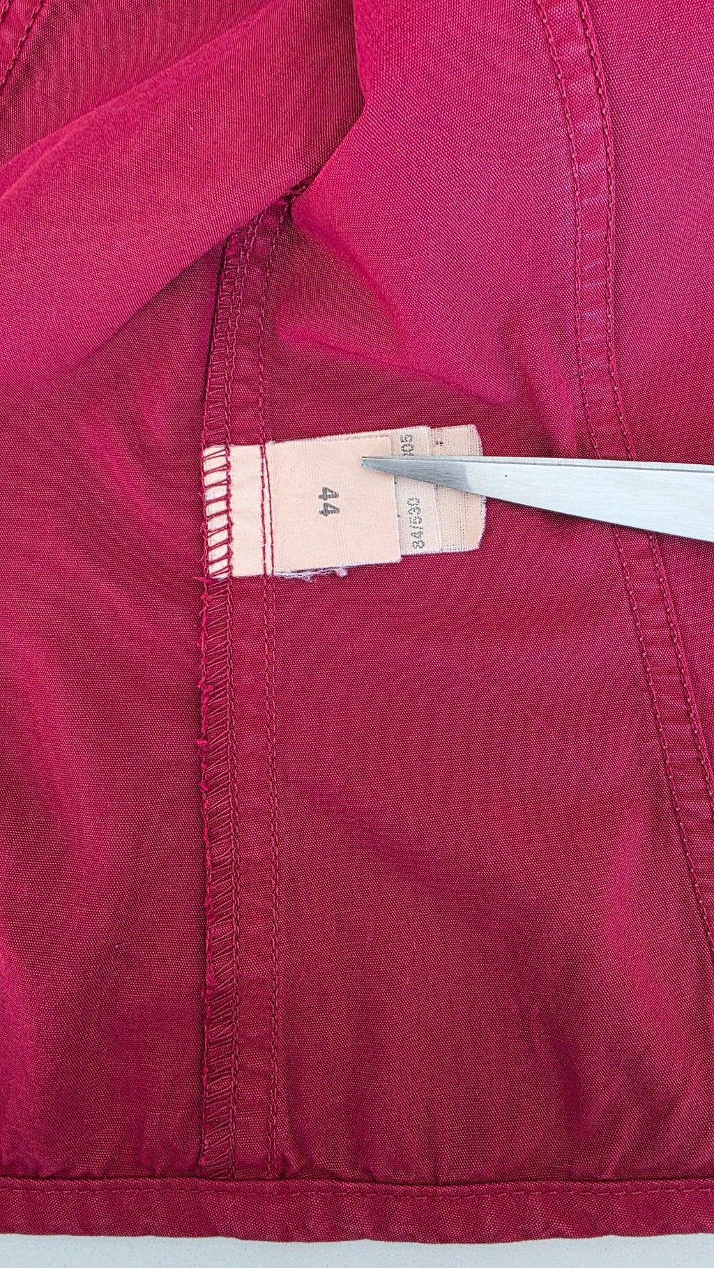 Veste à patchs rouge bordeaux de marque New Penny - taille L - Metalvest