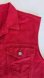 Veste à patchs rouge - taille M - Metalvest