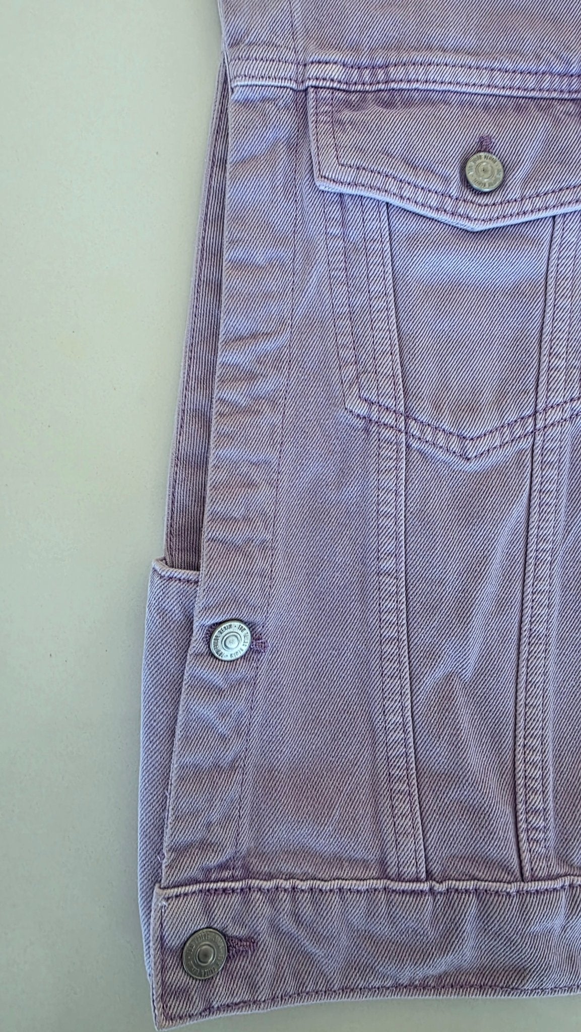 Veste à patchs violet clair de marque Tom Taylor - taille S - Metalvest