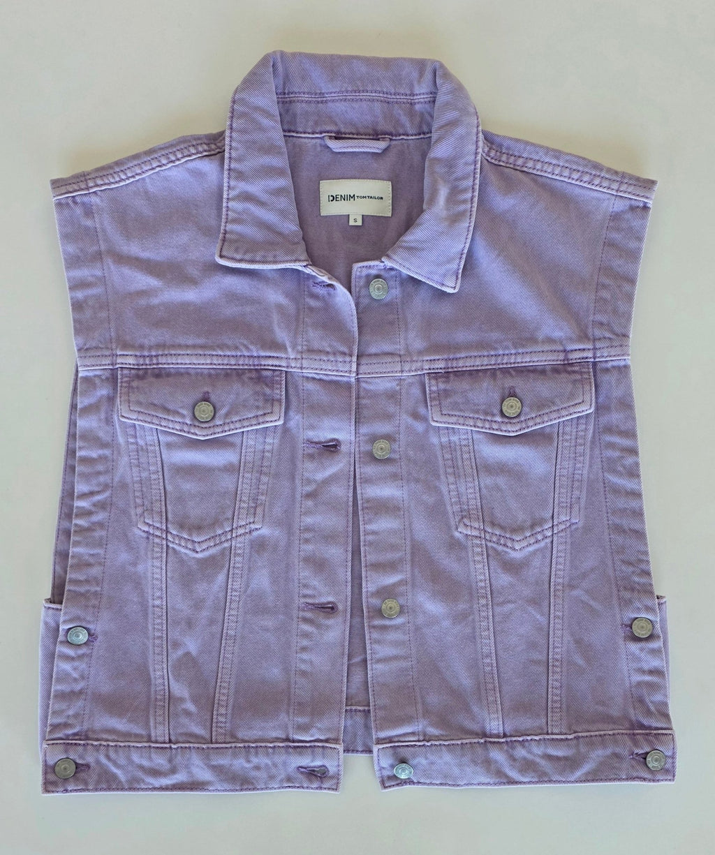 Veste à patchs violet clair de marque Tom Taylor - taille S - Metalvest
